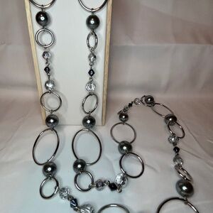 Lia Sophia Faux Pearl Gray beaded necklace